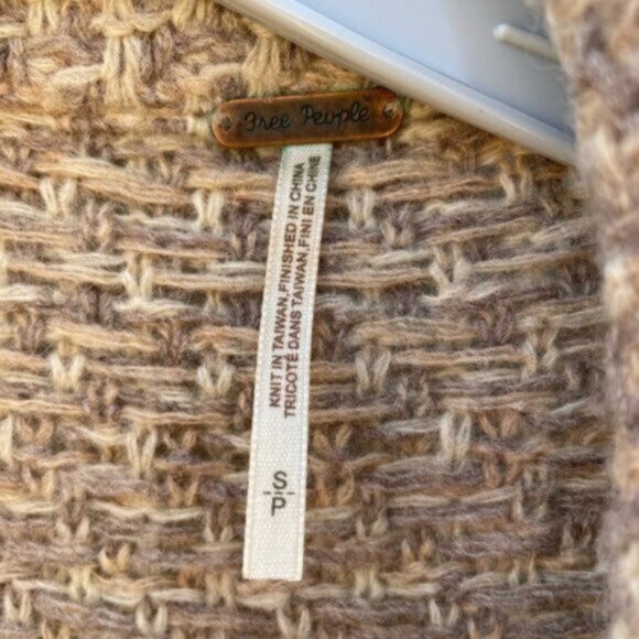 Free People Oversized Double Breasted Chunky Wool Cardigan/Coat Size Small - Picture 3 of 7
